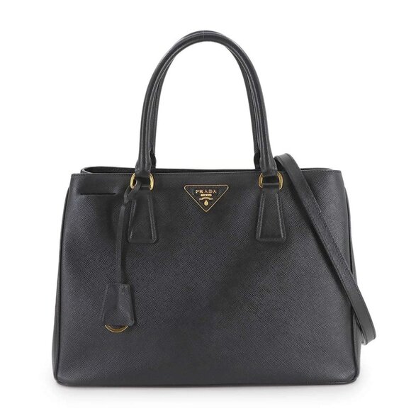 PRADA Galleria 2way Hand Shoulder Bag Saffiano Leather Nero 1BA874 90289008 - Picture 1 of 11
